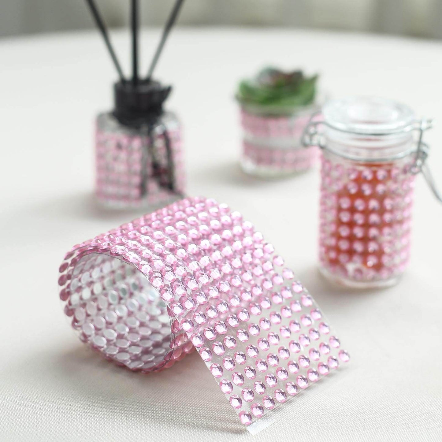 21â€x11â€ Blush Self Adhesive Rhinestone Diamond Sticker Wrap Sheets, DIY Craft Gem Stickers