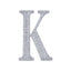 Decorative Rhinestone Alphabet "K" Letter Stickers, Glitter Adhesive Craft Letters Silver DIY Sparkle Embellishments 6"