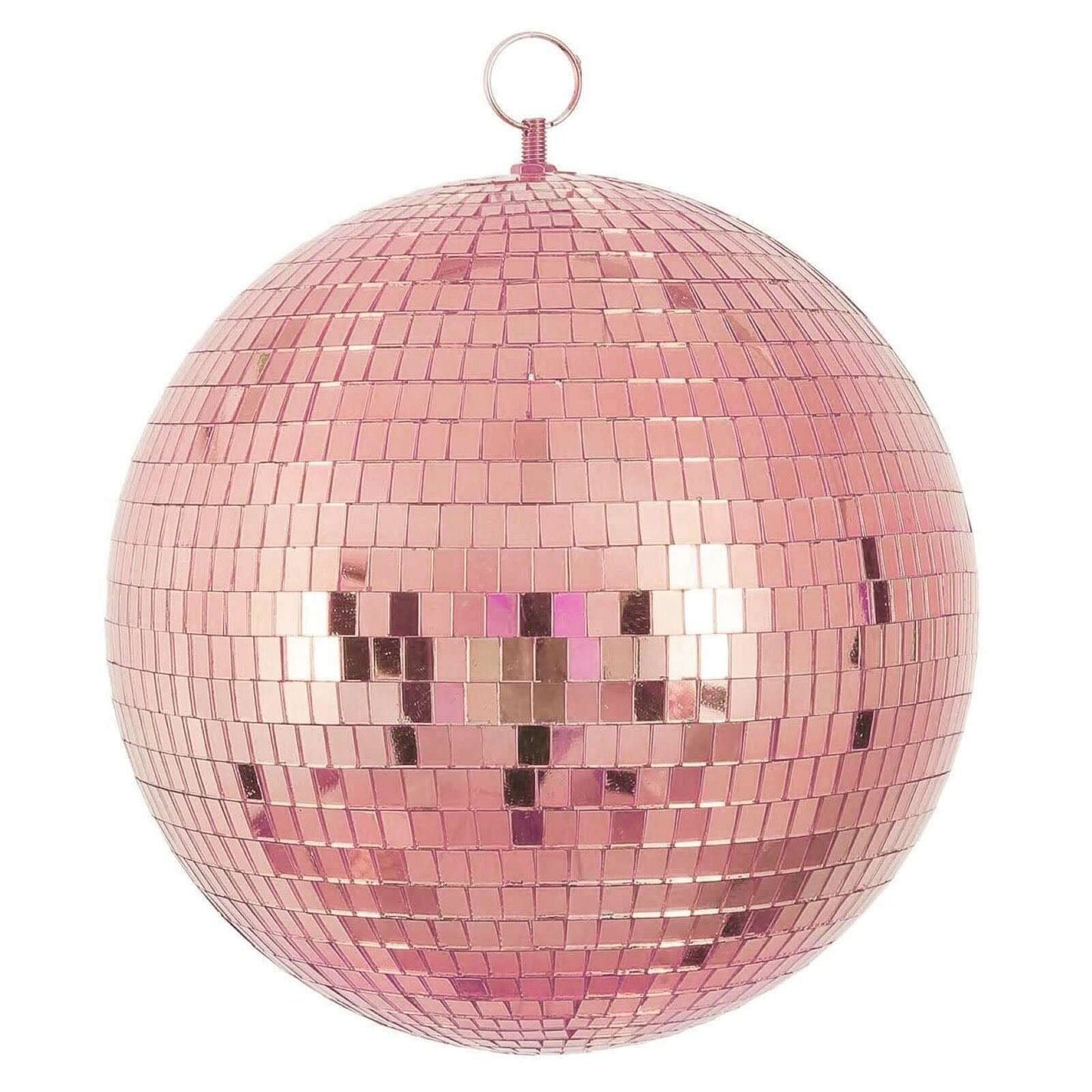 2 Pack 10" Rose Gold Foam Disco Mirror Ball With Hanging Swivel Ring, Holiday Party Decor