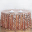 Sequin 120" Round Tablecloth Rose Gold - Seamless Big Payette Table Cover