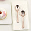 24-Pack Plastic Mini Dessert Spoons Rose Gold - Heavy Duty Disposable Silverware 4"
