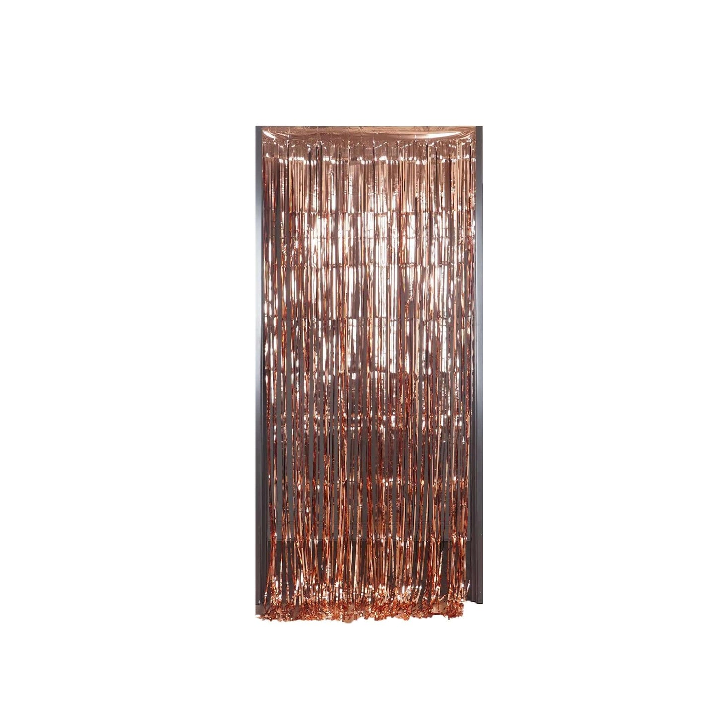 8ft Rose Gold Metallic Tinsel Foil Fringe Doorway Curtain Party Backdrop
