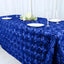 Satin 90"x132" Rectangle Tablecloth Royal Blue - Grandiose 3D Rosette Seamless Table Cover