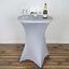Spandex 30" Round Cocktail Table Cover Silver - Easy to Maintain Stretch Fitted Highboy Tablecloth