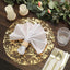 10-Pack Table Placemats Foil Design Metallic Gold Round - Mesh Disposable Shiny Dining Mats 13"