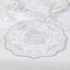 10-Pack Disposable Table Placemats 13" Round Placemats in White with Lavender Damask Floral Pattern & Scalloped Rim - 400GSM Cardboard Placemats for Stylish Table Setting