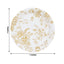 25-Pack Paper 7" Round Dessert Plates in White with Gold French Toile Pattern - Disposable Floral Salad Appetizer Plates for Chic Event Decor