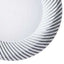 10-Pack Plastic 9" Round Dinner Plates White with Silver Swirl Rim - Disposable Party Plates
