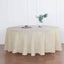 Faux Linen 108" Round Tablecloth Beige - Slubby Textured & Wrinkle Resistant Table Cover