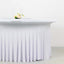 Spandex Round 5ft Table Skirt White with Wavy Skirt-Like Effect Stylish Table Cover for Weddings, Banquets & Trade Shows