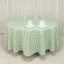Polyester 108" Round Tablecloth White/Sage Green - Checkered Buffalo Plaid Table Cover