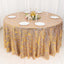 Sequin Mesh 120" Round Tablecloth Rose Gold/Gold - Seamless Wave Embroidered Table Cover