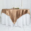 Satin 72"x72" Table Overlay Square Tablecloth Taupe - Smooth Finish Table Cover