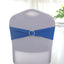 5 Pack Stretch Spandex Chair Sashes Royal Blue - Reusable Chair Bands with Silver Diamond Ring Slide Buckle 5"x14"