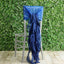 1 Set Chiffon Hoods Chair Sashes with Willow Ruffles Design Royal Blue - Stylish Chair Bow Decor