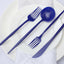 50-Pack Plastic Utensil Set Royal Blue - Premium Disposable Heavy Duty Sleek Flatware