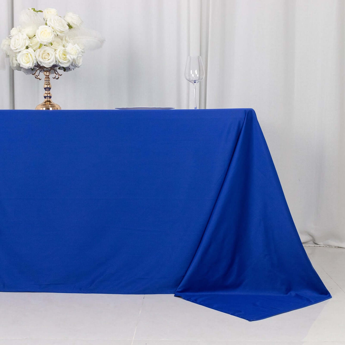 Scuba Rectangular 90"x132" Tablecloth Royal Blue - Wrinkle Free, Stain Resistant & Seamless Table Cover