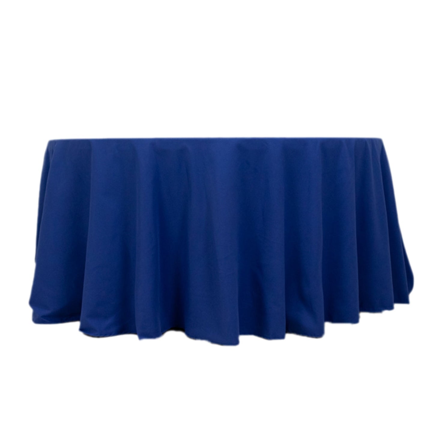 Cotton Blend 120" Round Tablecloth Royal Blue - Seamless Wrinkle-Resistant Table Cover