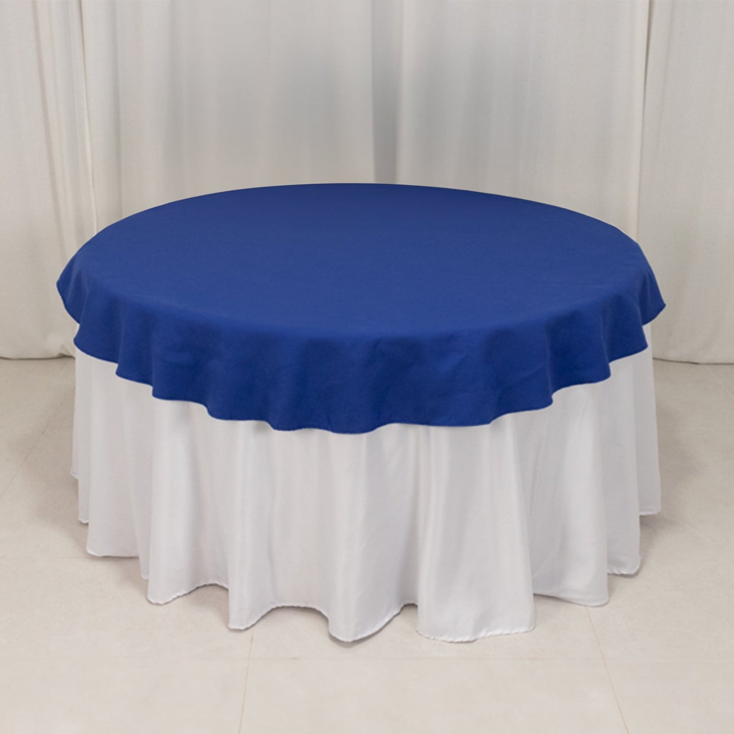 Cotton Blend 70" Round Tablecloth Royal Blue - Wrinkle-Resistant Table Cover