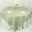 Taffeta 90"x90" Table Overlay Square Tablecloth Sage Green - Accordion Crinkle Table Cover