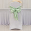 5 Pack Polyester Chair Sashes Sage Green/White Buffalo Plaid - Durable & Reusable Chair Bows 6"x108"