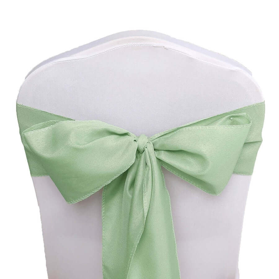 5 Pack Polyester Chair Sashes Sage Green 6"x108"