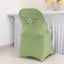 Stretch Spandex Chair Cover Sage Green for Folding Chairs - Secure Fit Slipcover with Silver Rhinestone Buckled Sash Band
