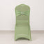 Spandex Chair Cover with Silver Rhinestone Buckled Sash Band Sage Green - Stretch Fitted Slipcover
