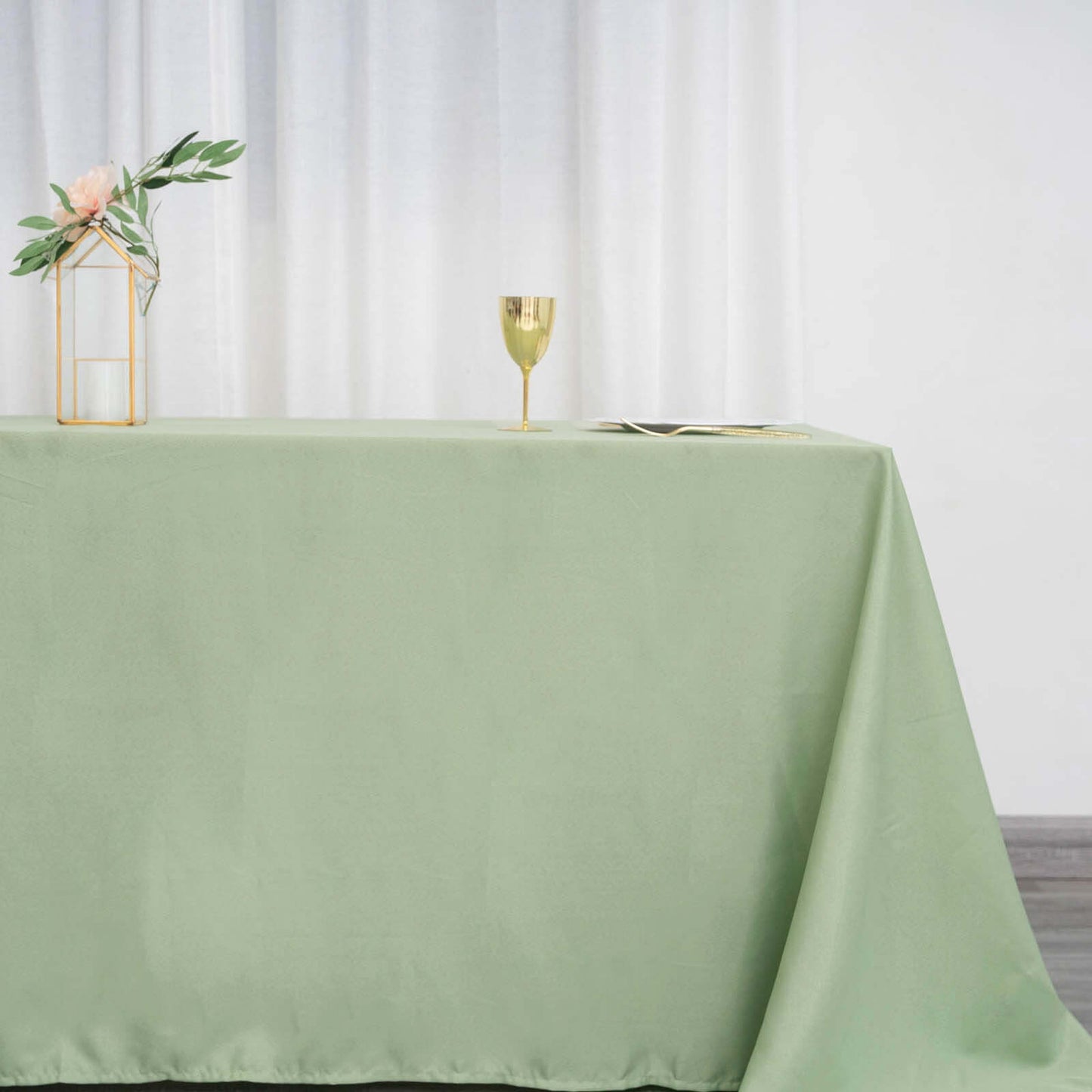 Polyester 90"x132" Rectangle Tablecloth Sage Green - Seamless Wrinkle-Resistant Table Cover
