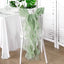 Chiffon Chair Sash with Curly Design Sage Green - Stylish Chair Decorations