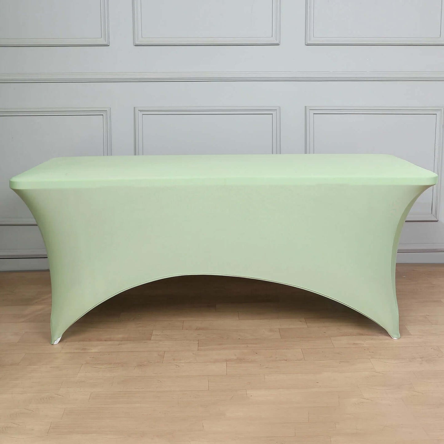 Stretch Spandex 96"x30" Rectangle Table Cover Sage Green - Durable Form-Fitting Tablecloth