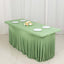 Spandex Rectangle 72"x30" Table Skirt Sage Green with Wavy Skirt-Like Effect Table Cover