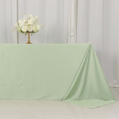 Scuba Rectangular 90"x132" Tablecloth Sage Green - Wrinkle Free, Stain Resistant & Seamless Table Cover