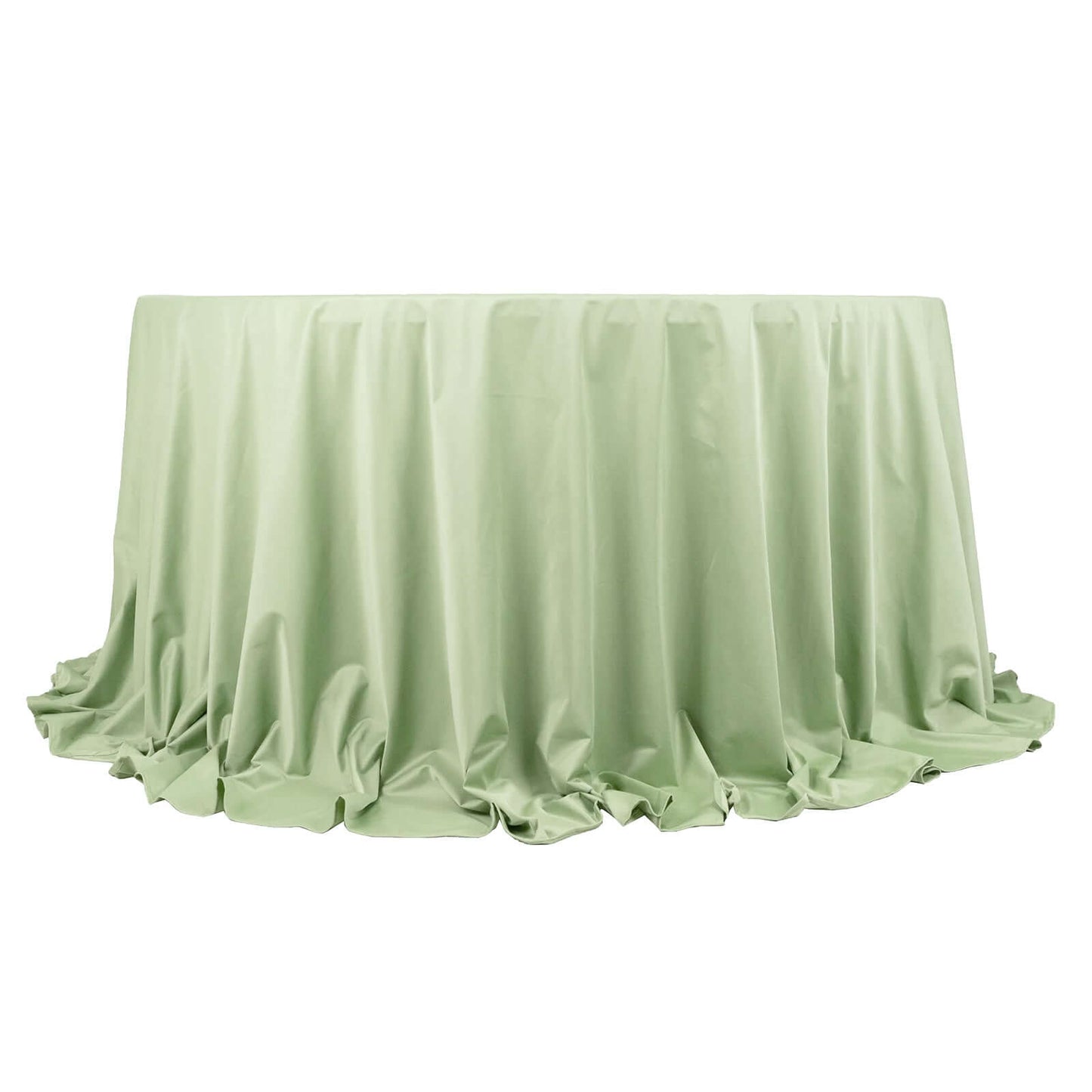 Scuba Round 132" Tablecloth Sage Green - Wrinkle Free & Stain Resistant Seamless Table Cover
