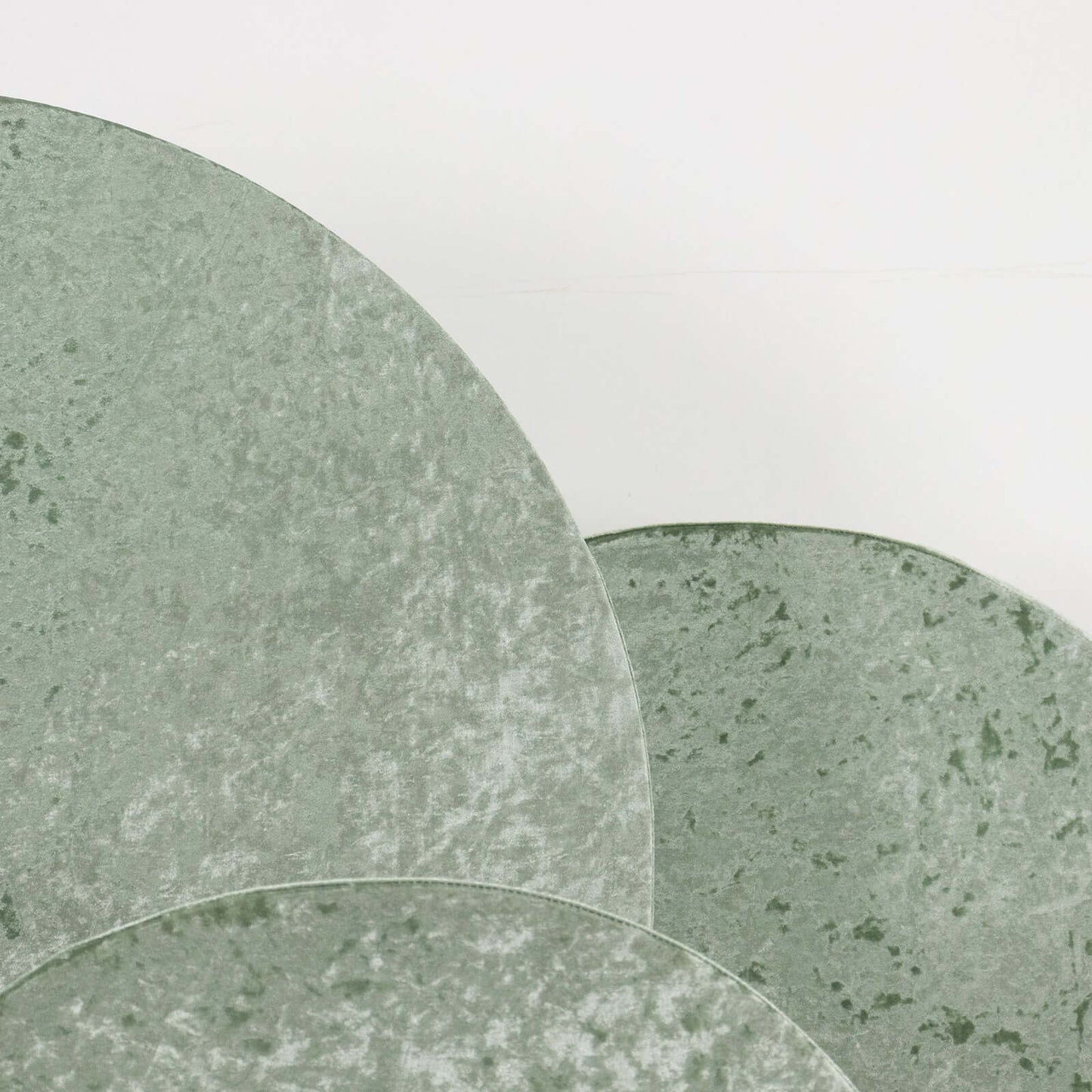 Set of 3 Sage Green Crushed Velvet Chiara Backdrop Stand Covers For Round Top Wedding Arches - 5ft, 6ft, 7ft