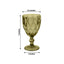 6-Pack Wine Glasses Dusty Sage Green Embossed Crystal Cut Design Stemmed - Colored Goblets for Parties & Events 12oz 7"
