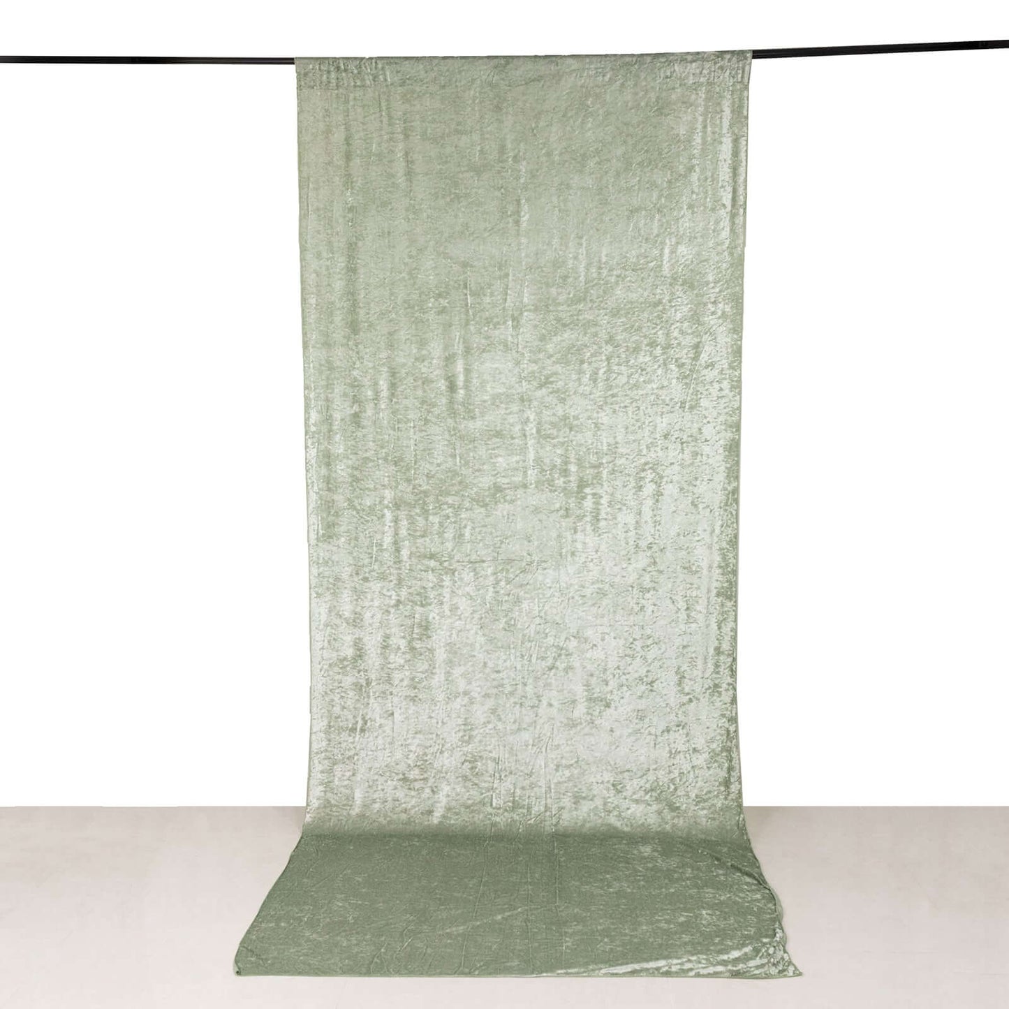 Sage Green Crushed Velvet Backdrop Curtain â€“ 5ft x 12ft Event Drape with Rod Pocket, Privacy Panel for Photo Booths & Events