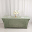 Crushed Velvet Fitted Rectangular 6ft Table Cover Sage Green - Wrinkle-Free Stretchy Tablecloth