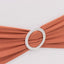 5 Pack Stretch Spandex Chair Sashes Terracotta (Rust) - Reusable Chair Bands with Silver Diamond Ring Slide Buckle 5"x14"
