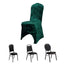 Crushed Velvet Spandex Banquet Chair Cover Fitted Slipcover Hunter Emerald Green - Stretch 190GSM Slipcover with Foot Pockets