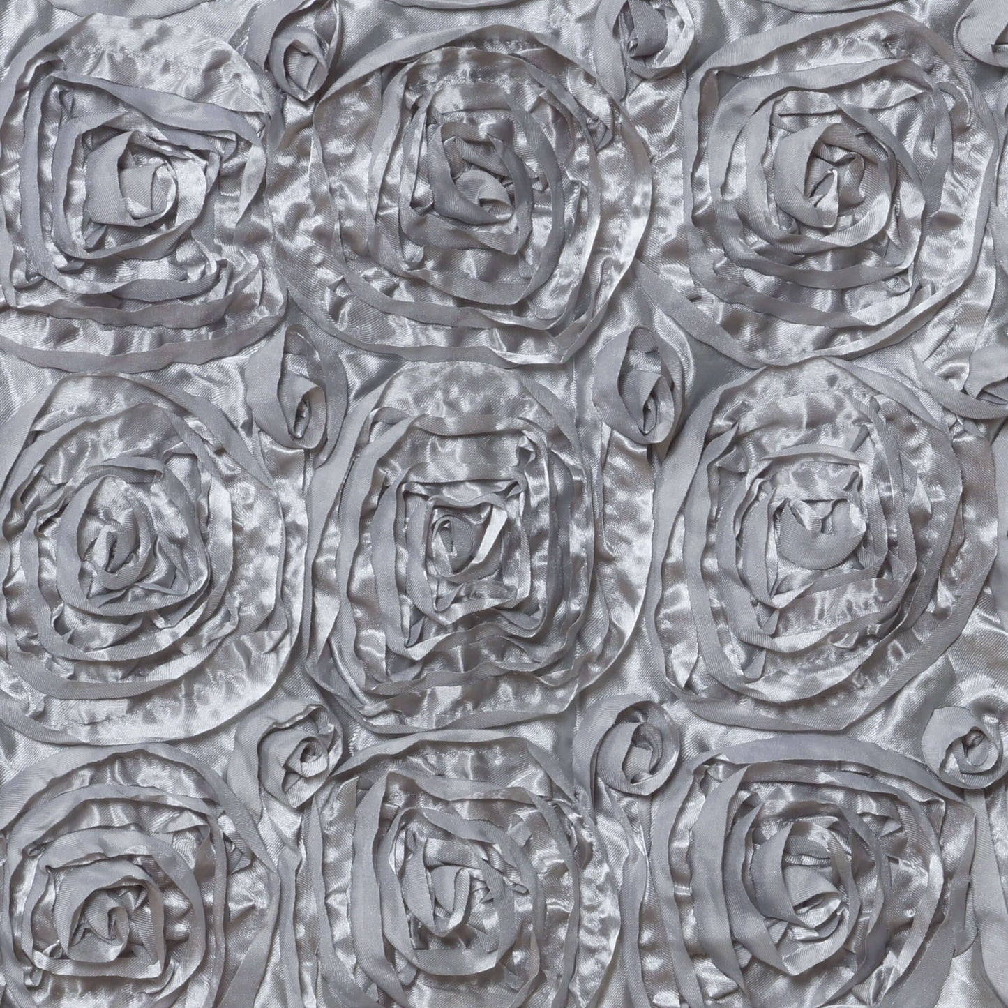 Satin 16" Chair Caps with Rosette Design for Chiavari Chairs Silver - Exquisite Chair Back Cover for Weddings & Parties