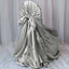 Satin Chair Cover Self-Tie Universal Design Silver - Durable Slip-On Cover for Folding, Dining, Banquet & Standard Chairs