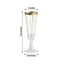 12-Pack Plastic Champagne Flutes Clear with Gold Rim - Stylish Disposable Cocktail Glasses for Parties 5oz 6"