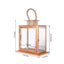 Stainless Steel Candle Lantern Cage Top Design Rose Gold - Outdoor Metal Patio Lantern Centerpiece 10"