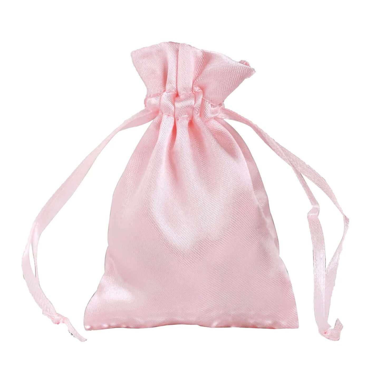 12 Pack 3"x4" Blush Satin Drawstring Wedding Party Favor Bags