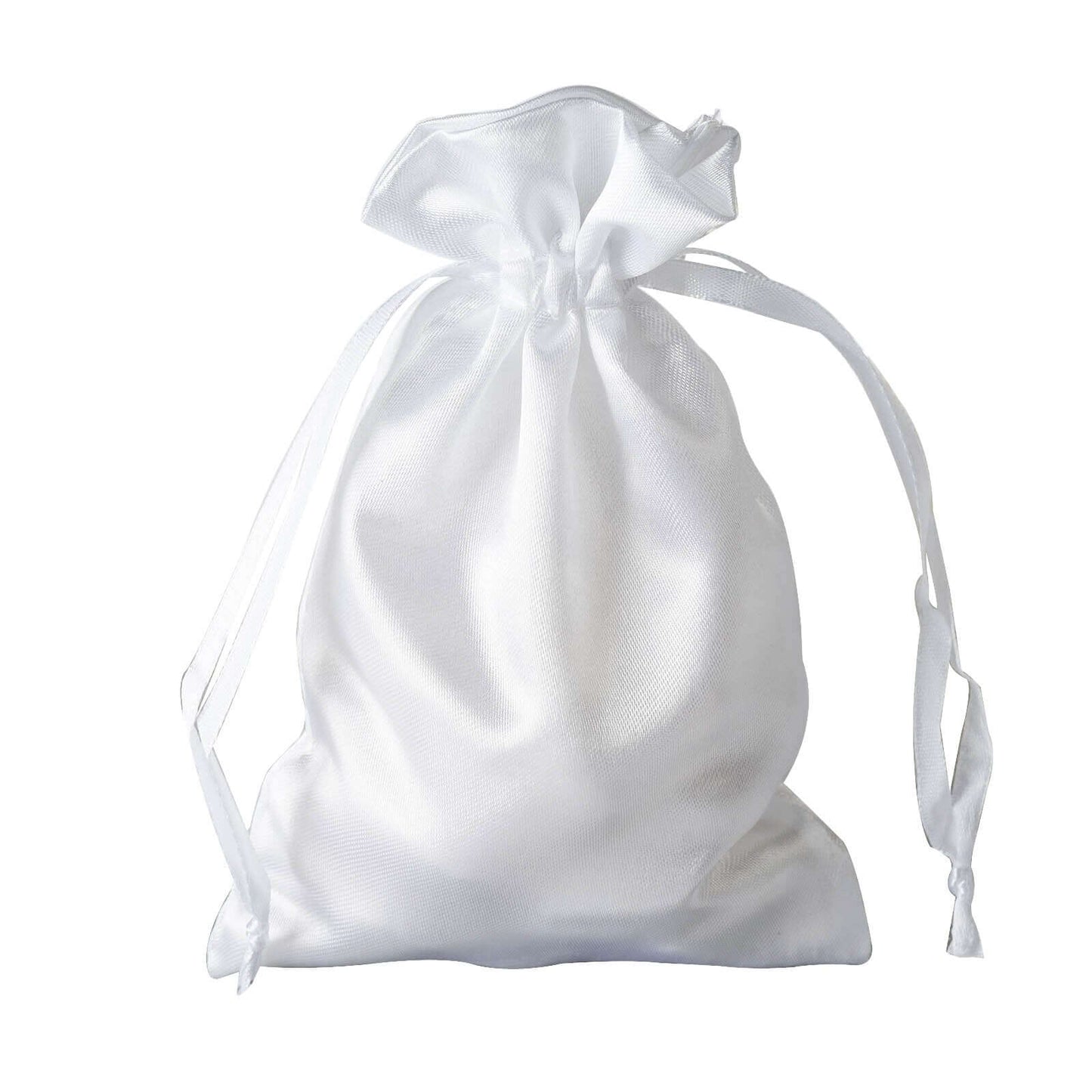 12 Pack 4"x6" White Satin Drawstring Wedding Party Favor Gift Bags