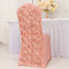 Satin Rosette Chair Cover for Banquet Chairs Dusty Rose - Stretch Fitted Slip-On Slipcover