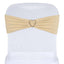 5 Pack Stretch Spandex Chair Sashes Champagne - Fitted Finish Two Ply Heavy Duty Chair Bands 5"x12"