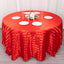 Satin Striped 120" Round Tablecloth Red - Silky Smooth Seamless Table Cover