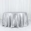 Satin 132" Round Tablecloth Silver - Stylish Seamless Table Cover